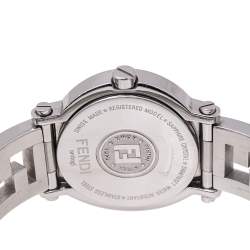 Pre Owned Fendi Pink Mother of Pearl Stainless Steel 6100L Womens's Wristwatch 28 mm