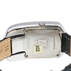 Fendi White Stainless Steel Lizard Skin Leather Diamond Chameleon 30000M Women's Wristwatch 29 mm