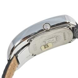 Fendi White Stainless Steel Lizard Skin Leather Diamond Chameleon 30000M Women's Wristwatch 29 mm