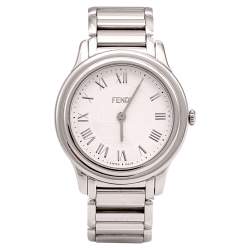 Pre Owned Fendi White Stainless Steel Classico 25000M Women's Wristwatch 32 mm