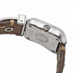 Fendi Mother of Pearl Stainless Steel Leather B.Fendi 3800L Women's Wristwatch 18 mm