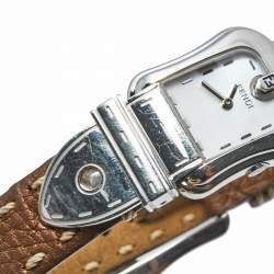 Fendi Mother of Pearl Stainless Steel Leather B.Fendi 3800L Women's Wristwatch 18 mm