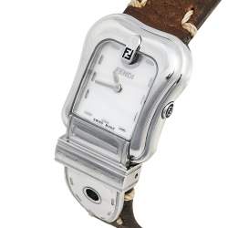 Fendi Mother of Pearl Stainless Steel Leather B.Fendi 3800L Women's Wristwatch 18 mm