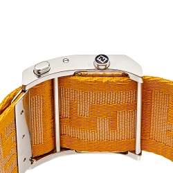Fendi Cream Stainless Steel Canvas Zip Code 1120G Women's Wristwatch 46 mm