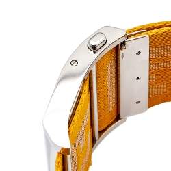 Fendi Cream Stainless Steel Canvas Zip Code 1120G Women's Wristwatch 46 mm
