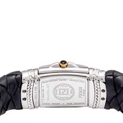 Pre Owned Fendi Mother Of Pearl 18K Yellow Gold Stainless Steel Calfskin Spy 9000L Women's Wristwatch 20 mm