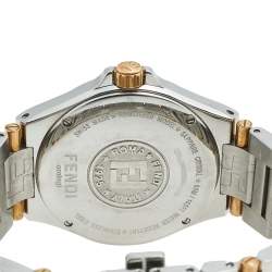 Pre Owned Fendi Mother Of Pearl Two Tone Stainless Steel High Speed 4600M Women's Wristwatch 34 mm