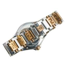 Pre Owned Fendi Mother Of Pearl Two Tone Stainless Steel High Speed 4600M Women's Wristwatch 34 mm