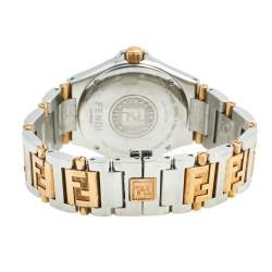 Pre Owned Fendi Mother Of Pearl Two Tone Stainless Steel High Speed 4600M Women's Wristwatch 34 mm