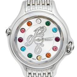 Fendi Silver Stainless Steel Crazy Carats 10500M Women's Wristwatch 38 mm