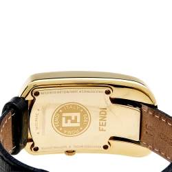 Fendi Yellow Gold Plated Steel Diamond Leather Chameleon 30000M Women's Wristwatch 29 mm