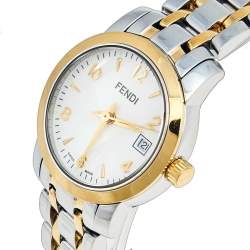 Fendi White Two Tone Stainless Steel 2100L Women's Wristwatch 26 mm