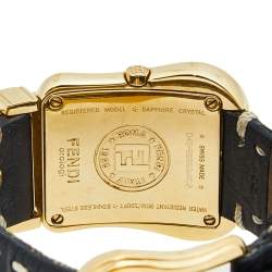 Fendi Black Yellow Gold Plated Stainless Steel B.Fendi 3800G Women's Wristwatch 33 mm