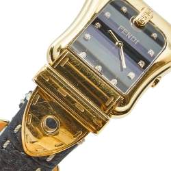 Fendi Black Yellow Gold Plated Stainless Steel B.Fendi 3800G Women's Wristwatch 33 mm