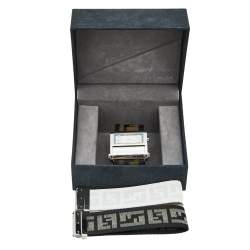 Pre Owned Fendi Cream Stainless Steel Canvas Zip Code 1120L Women's Wristwatch 38 mm