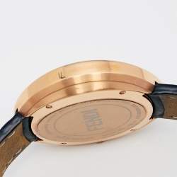 Fendi Black Mother of Pearl Rose Gold Plated Stainless Steel Leather My Way 35000M Women's Wristwatch 36 mm