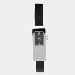 Fendi Black Stainless Steel Leather Orologi 3300L Women's Wristwatch 13 mm