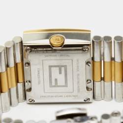 Fendi Mother of Pearl Two Tone Stainless Steel Diamond Fendimania Women's Wristwatch 24 mm