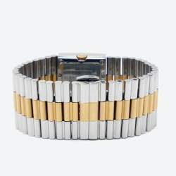 Fendi Mother of Pearl Two Tone Stainless Steel Diamond Fendimania Women's Wristwatch 24 mm