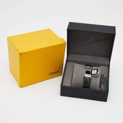 Fendi Mother of Pearl Stainless Steel Calfskin Diamond Spy 9000L Women's Wristwatch 20 mm