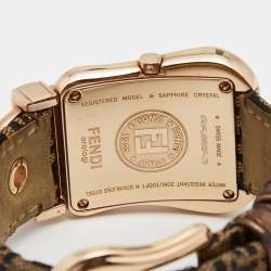 Pre Owned Fendi Black Rose Gold Plated Stainless Steel B.Fendi 3800G Women's Wristwatch 32 mm