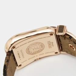 Pre Owned Fendi Black Rose Gold Plated Stainless Steel B.Fendi 3800G Women's Wristwatch 32 mm
