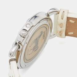 Fendi Black Stainless Steel Leather Selleria 8100M Women's Wristwatch 37 mm