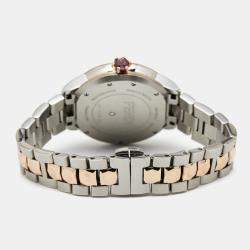 Fendi Mother of Pearl Diamond Topaz Two Tone Stainless Steel iShine F121224500T01 Women's Wristwatch 33 mm