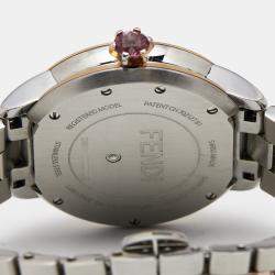Fendi Mother of Pearl Diamond Topaz Two Tone Stainless Steel iShine F121224500T01 Women's Wristwatch 33 mm