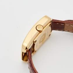 Fendi Champagne Gold Plated Stainless Steel Leather Chameleon 30000L Women's Wristwatch 18 mm