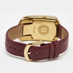 Fendi White Gold Plated Stainless Steel Leather Chameleon 30000M Women's Wristwatch 31 mm