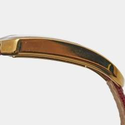 Fendi White Gold Plated Stainless Steel Leather Chameleon 30000M Women's Wristwatch 31 mm