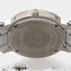 Fendi White Ceramic Stainless Steel 6400G Women's Wristwatch 38 mm