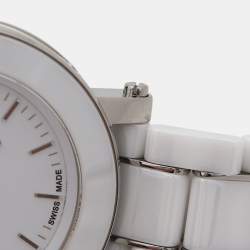 Fendi White Ceramic Stainless Steel 6400G Women's Wristwatch 38 mm