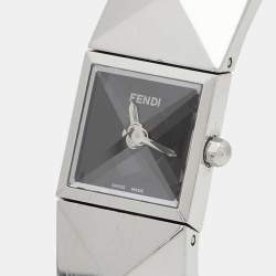Pre Owned Fendi Black Stainless Steel Pyramid 4250L Women's Wristwatch 15 mm