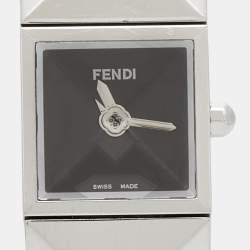 Pre Owned Fendi Black Stainless Steel Pyramid 4250L Women's Wristwatch 15 mm