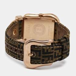 Fendi Black Rose Gold Plated Stainless Steel B.Fendi Canvas 3800G Women's Wristwatch 32MM