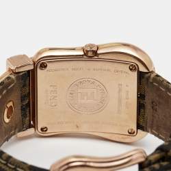 Fendi Black Rose Gold Plated Stainless Steel B.Fendi Canvas 3800G Women's Wristwatch 32MM