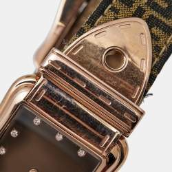 Fendi Black Rose Gold Plated Stainless Steel B.Fendi Canvas 3800G Women's Wristwatch 32MM
