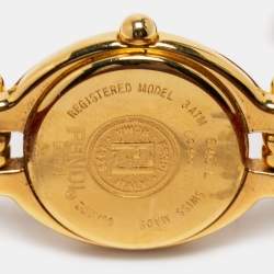 Fendi Silver Gold Plated Stainless Steel Leather 640L Women's Wristwatch 25 mm