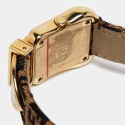 Fendi Mother of Peal Gold Plated Stainless Steel Canvas B.Fendi 3800G Women's Wristwatch 23 mm