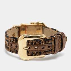 Fendi Mother of Peal Gold Plated Stainless Steel Canvas B.Fendi 3800G Women's Wristwatch 23 mm