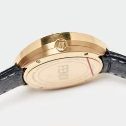 Pre Owned Fendi White Gold Plated Stainless Steel Leather My Way 35000M Women's Wristwatch 36 mm