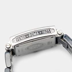 Pre Owned Fendi Black Ceramic Stainless Steel Diamond Quadro 6200G Women's Wristwatch 30 mm
