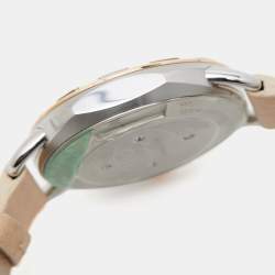 Pre Owned Fendi Mother of Pearl Two Tone Stainless Steel Selleria Leather 80200M Women's Wristwatch 36 mm