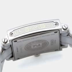 مملوكة مسبقًا ساعة يد نسائية فندي كوادرو 6200G ألماس ستانلس ستيل سيراميك بيضاء 30مم