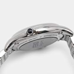 Pre Owned Fendi Silver Stainless Steel Diamond Colored Sapphire Crazy Carats 10500M Women's Wristwatch 38 mm