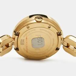 Pre Owned Fendi White Diamond Gold Plated Stainless Steel My Way F351434000B0 Women's Wristwatch 28 mm