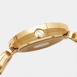 Pre Owned Fendi White Diamond Gold Plated Stainless Steel My Way F351434000B0 Women's Wristwatch 28 mm