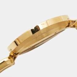 Pre Owned Fendi White Diamond Gold Plated Stainless Steel My Way F351434000B0 Women's Wristwatch 28 mm